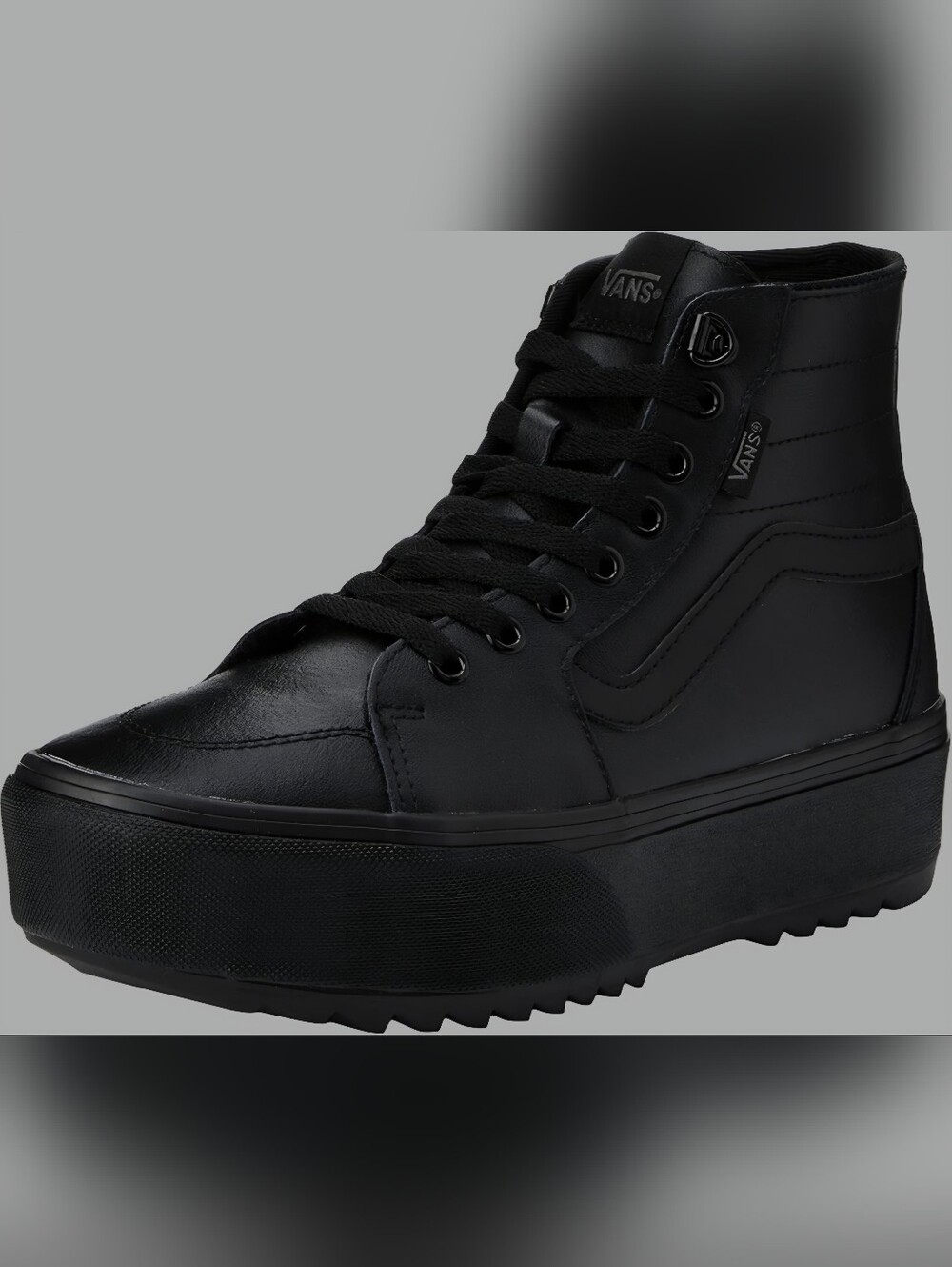VANS Filmore Hi Stackform Tapered Platform Shoes Triple Black Women's Sz 6.5 New - Picture 7 of 8